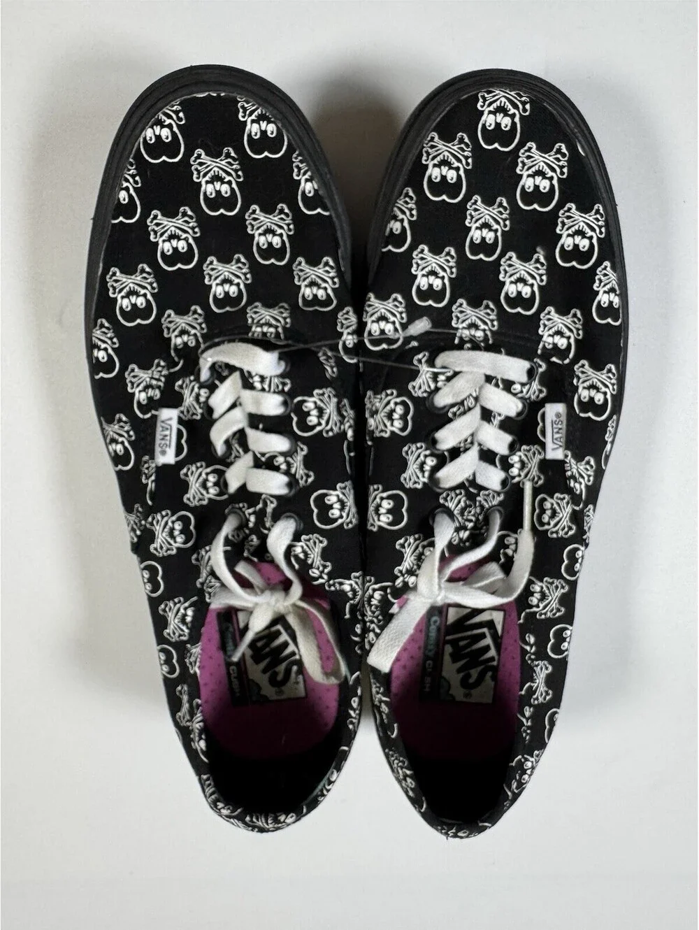 Vans Authentic 721356 Coldhearted Skulls Shoes Black White Men’s 9 Women’s 10.5